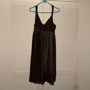 Michael Kors brown dress with nude slip size XL